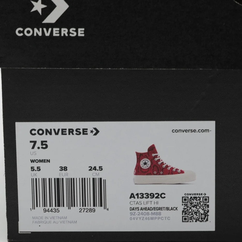 Converse Chuck‎ Taylor All Star Snakeskin Print Women's Shoes Red/Black Size 7.5 - Picture 11 of 11